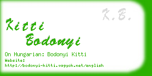 kitti bodonyi business card